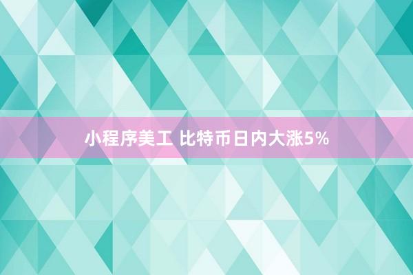 小程序美工 比特币日内大涨5%